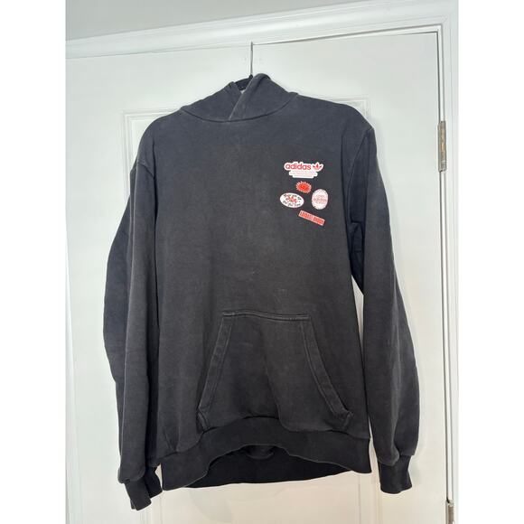 Adidas Originals Boxing Club Hoodie Black Red Graphic London Men’s Size Medium - Picture 3 of 8